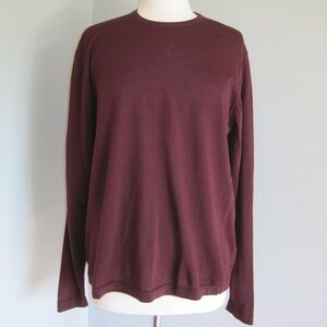 Malo Mac Burgundy 100% Wool Fine Knit Made in Italy Sweater Men's Sz 50